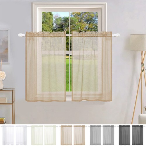 Short sheer curtains kitchen - short,