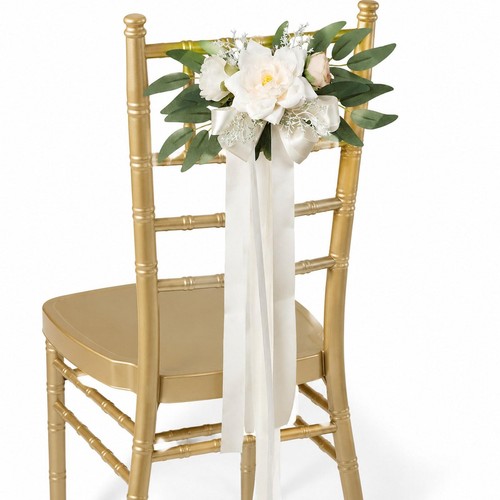 Pew flowers chair decor - flowers,