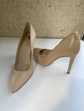 GUESS BEIGE LEATHER HIGH HEEL STILETTO COURT SHOES UK5.5/EU 38.5- POINTED TOE