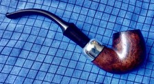K&P Peterson’s 317 Bent Billiard Estate Pipe. Polished hallmarked metal spigot