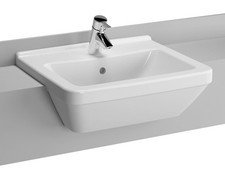 NEW Vitra S50 Square 550mm 1 Tap Hole White Semi Recessed Bathroom Basin Sink