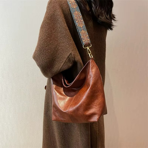 Vintage leather tote bag - leather,