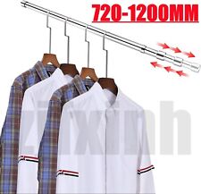 72-120CM Extendable Wardrobe Rail Rod Tube Stainless Steel Clothes Hanging Pole