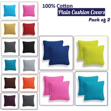 2x Plain Dyed Cushion Covers