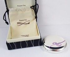 Very Pretty Mint in Box Arthur Price Present Day Pink Swirl Compact Mirror