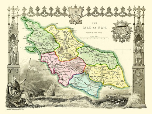Old map isle man - map,