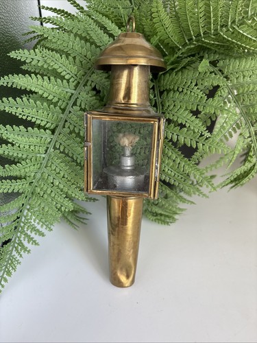 Antique brass coaching lamp - coaching,