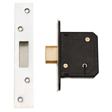Dale BRITISH STANDARD 5-LEVER MORTICE DEADLOCK 2.5" 63mm CASE 45mm BACKSET SATIN