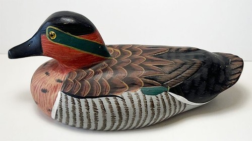 Vintage green wing teal - green, carved