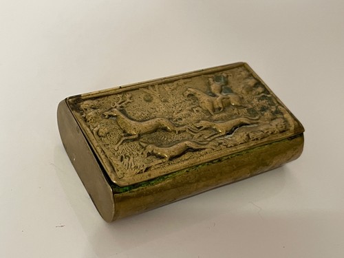 Vintage brass plated snuff box - vintage,