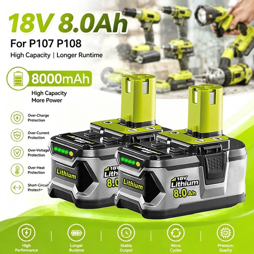 Pack 0ah for ryobi 18v - 2, 8.0ah