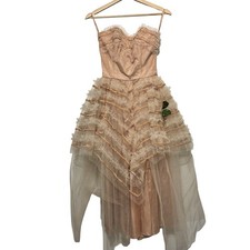 Vintage 50s Strapless peach