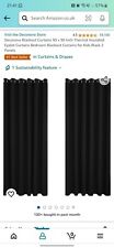 Deconovo 90 X 90 Solid Thermal Insulated Eyelet Blackout Curtain Black