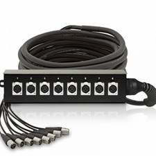 10 Metre 8 Way Metal XLR Multicore Stage Box Snake Wall Mountable XLR 10m Lead