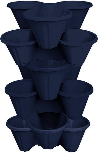 Blue trio stacking planter - 6, x