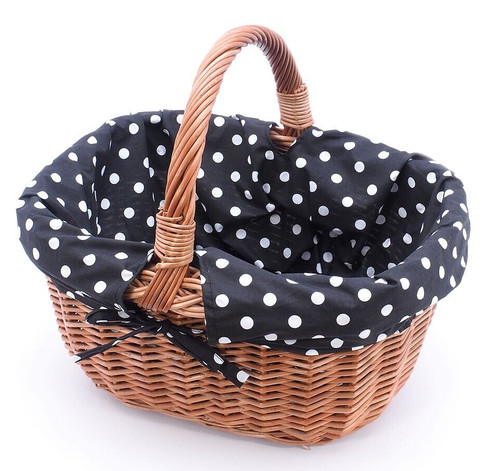 Wicker shopping basket cotton - shopping,