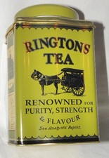 RINGTONS TEA / TEA BAG TIN ~ CONDITION VERY GOOD PUSH / PULL LID ~  11 /11/17 cm