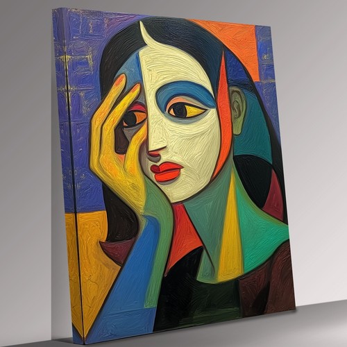 Abstract cubist woman face - abstract,