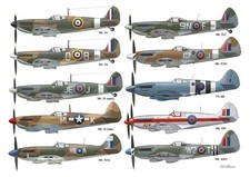 Spitfire print - spitfire, a3