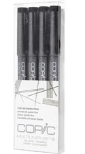 Copic Multiliner Fine Pen Set A - Black (4pc)