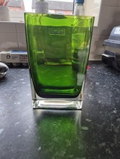 Parlane Rectangular Green Glass Vase 20cm Tall