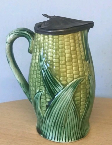 Victorian majolica corn on - majolica,