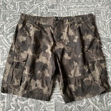 Primark Shorts Mens W40 Green Camouflage Cargo Casual Outdoor Hiking