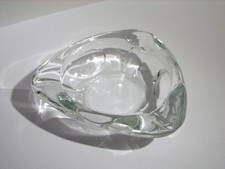 Vintage Reims French Clear Glass Ashtray Pin Dish Cocktail Bar MCM
