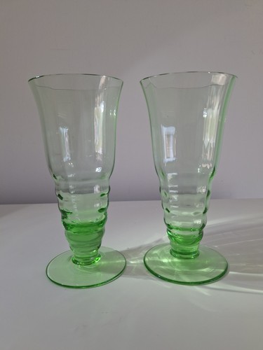 Pair 1930s sundae glasses - of,
