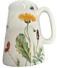 Heron Cross Pottery Floral Jug Poppy Bee Dragonfly Design Staffordshire England
