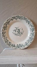Beautiful Antique French Terre de Fer Bird Plate - Rustic Farmhouse