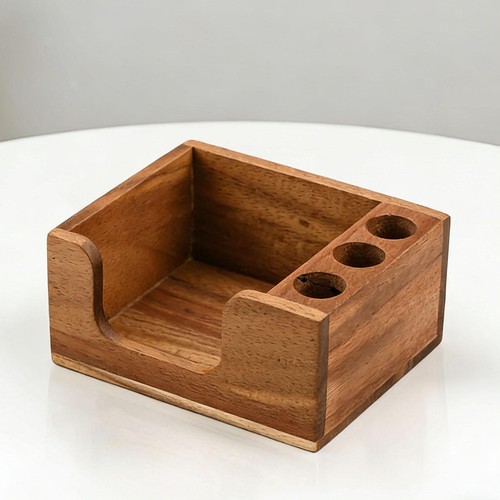 Acacia wood sticky note holder - sticky,