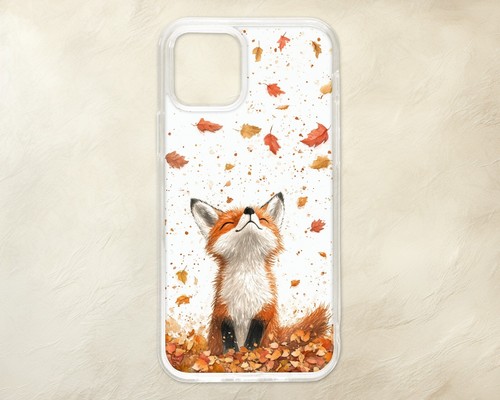 Watercolour autumn fox falling - watercolour,
