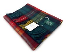 Large Lambswool Clan Tartan Scarf Unisex 180cm x 30cm