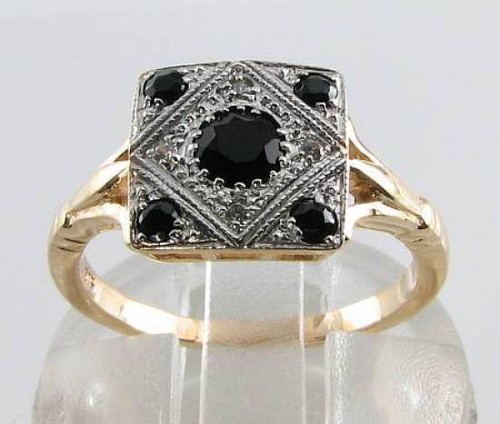 9ct gold onyx - 9k,
