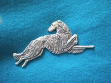 Borzoi Russian Wolfhound Leaping Pin  17M Pewter Sight Hound Dog Jewelry by CAC