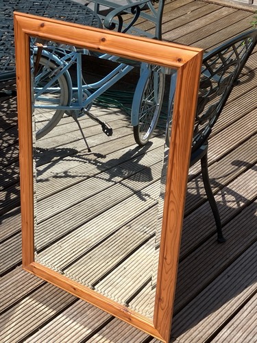 Vintage solid pine mirror - vintage,