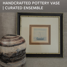 Original Watercolor + Handcrafted Pottery Vase | Signed 6/250 | Artisan Duet Ens