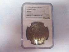 1953 QUEEN ELIZABETH CORONATION CROWN NGC MS65