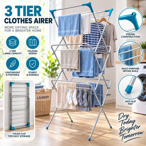 Tier clothes dryer airer - dryer,