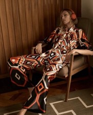 ZARA GEOMETRIC MULTI SATIN TIE