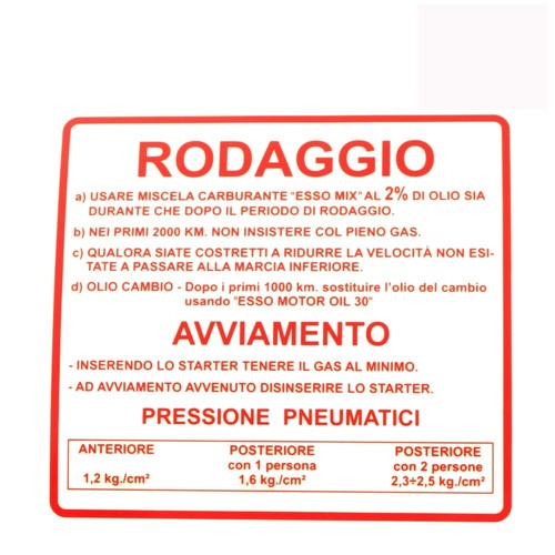 Red wheel label - for, vespa