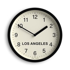 Jones® - LA Time Zone wall clock 20cm black Arabic quartz office living room
