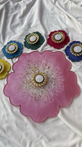 Flower shaped resin mehndi - shaped,
