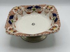 Antique Burgess Bros Scalloped Edge Footed Compote Carlisle Ware