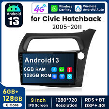 128GB For Honda Civic Hatchback 2005-2011 Android 13 Car Stereo Radio GPS BT SWC