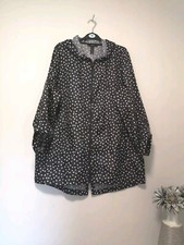 BNWOT Black White Polkadot Lightweight Rain Mac Jacket | George | Large (16-18) 