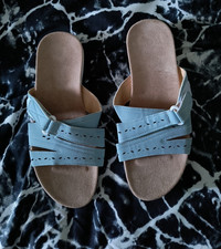 TWO pairs of Almak Women's Orthotic Sandals  Pale Blue & White sz 41 UK7/7.5 BN