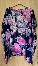 Ladies Unbranded One Size Loose-Fitting Floral Chiffon/Kaftan Wide Sleeve Blouse
