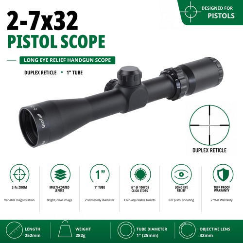7x32 pistol scope tube - 1",